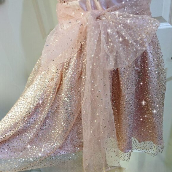 Sugar Thrillz ✦ Pink Sparkle Dress ✦ 3-Way Wear Deep V Sleeveless Sz L NWT - Picture 10 of 16